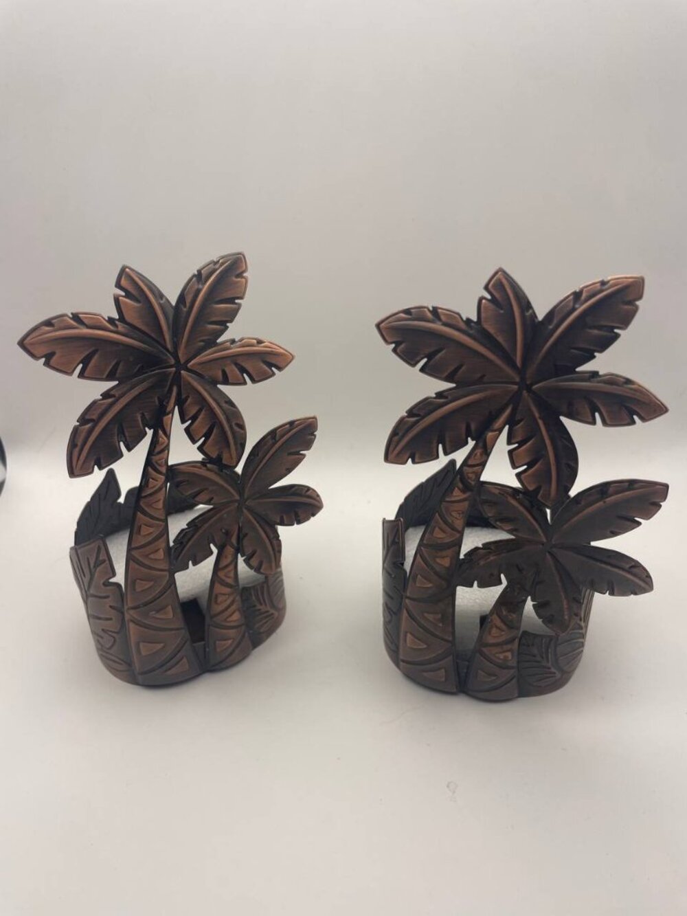 Metal Bath & Body Works Palm Tree soap candle  Holders - Coastal Tropical Decor